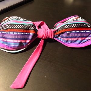 Strapless swim top bandeau multicolor